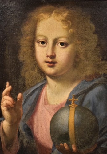 Le "Salvator Mundi" de Carlo Maratta, Italie XVIIè siècle - Tableaux et dessins Style Louis XIV